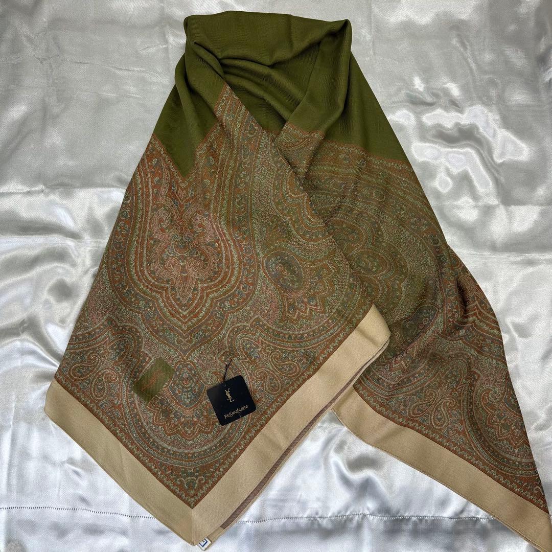 サンローラン　ウールシルク大判ストール