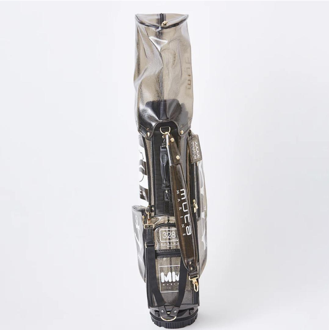 キャディバッグ エンボスクロコ クリア 黒 新品 ムータマリンゴルフ