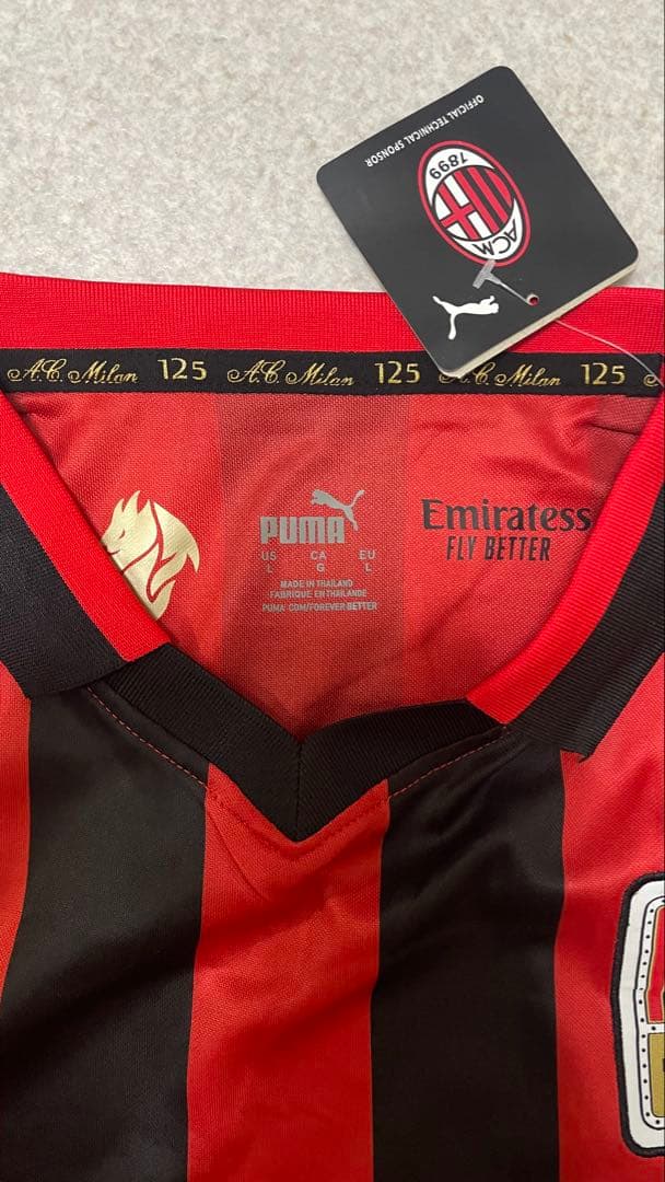 ACミラン Puma 長袖シャツ 赤/黒