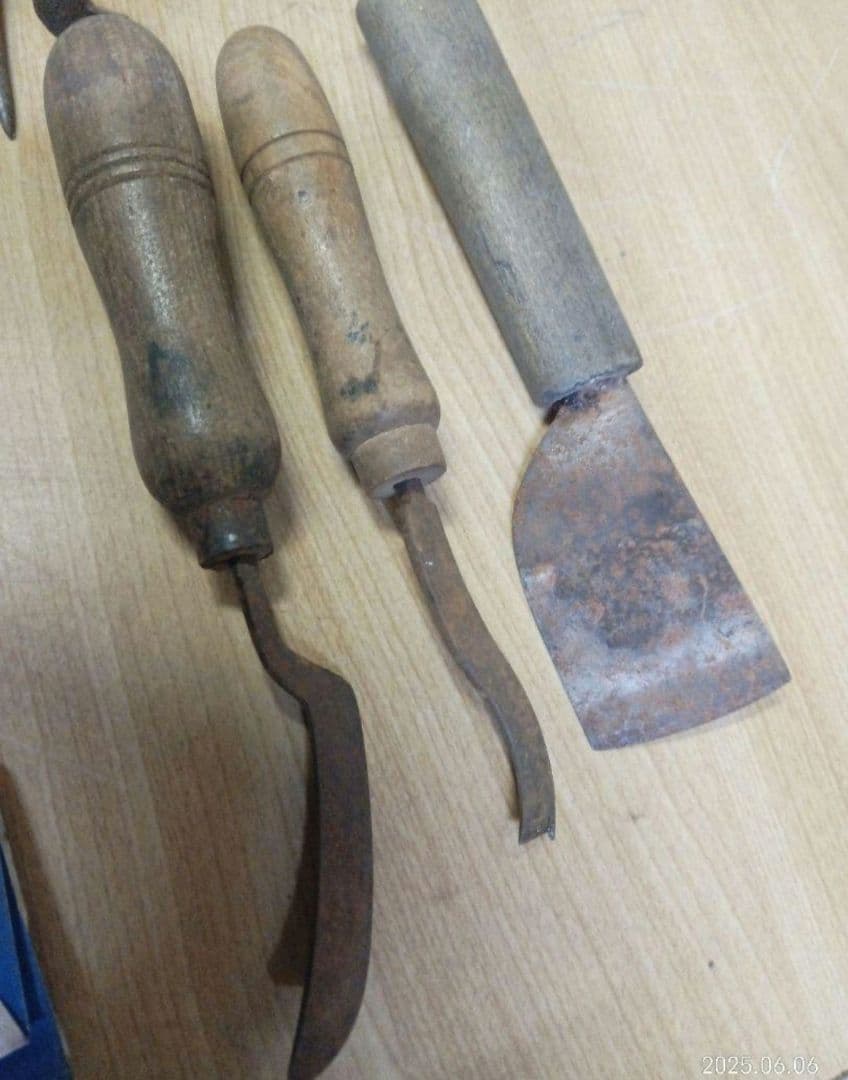 ビンテージ 手縫い靴職人の工具 レザークラフト 革細工 古道具