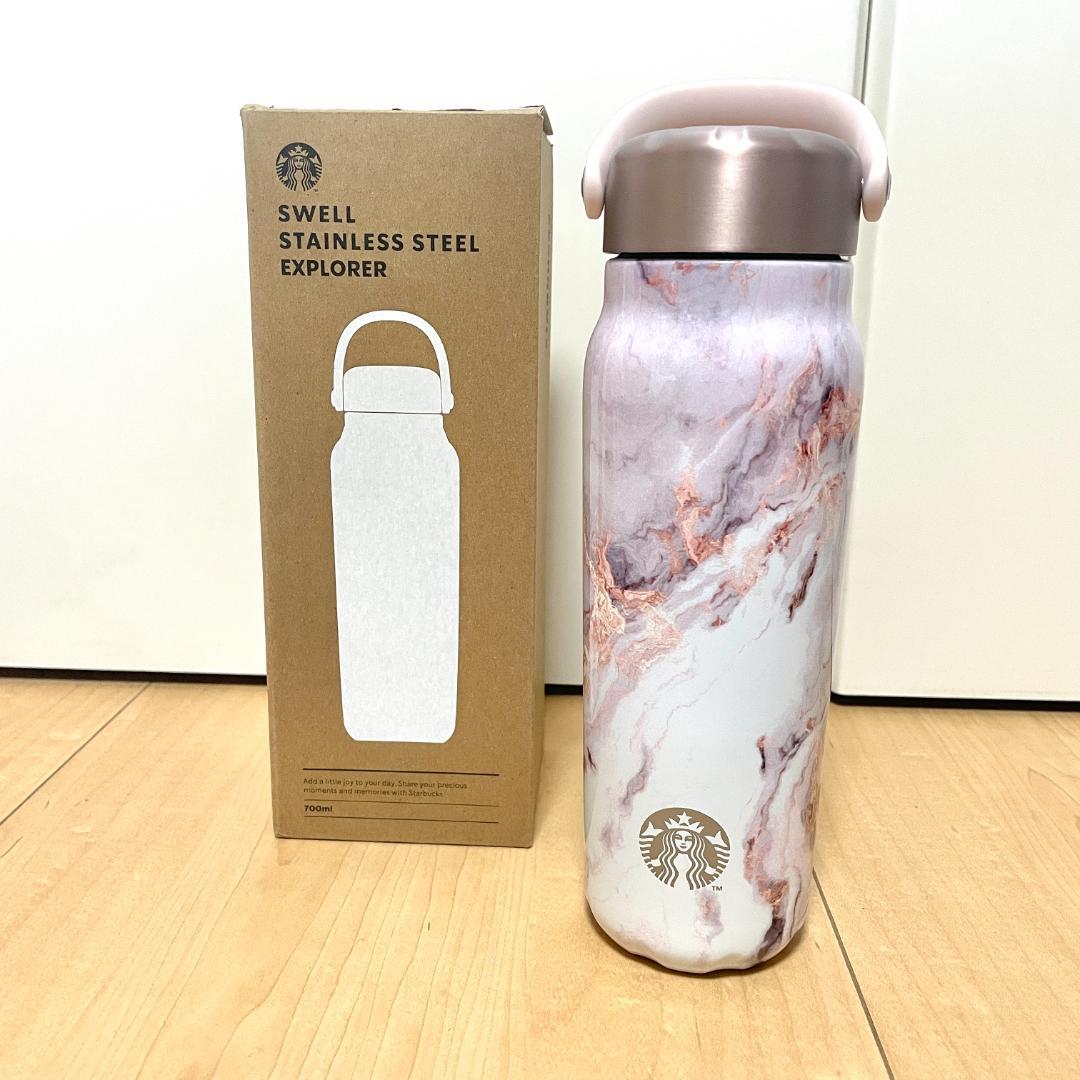 韓国スタバ限定 ピンクマーブル 大理石調 swell タンブラー - メルカリ