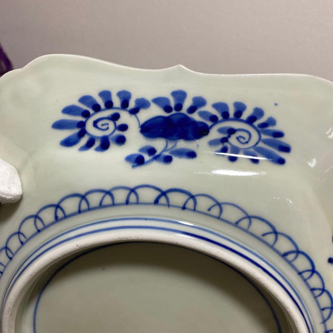 アンティーク　六角　飾皿　大皿プレート　レトロ　骨董品