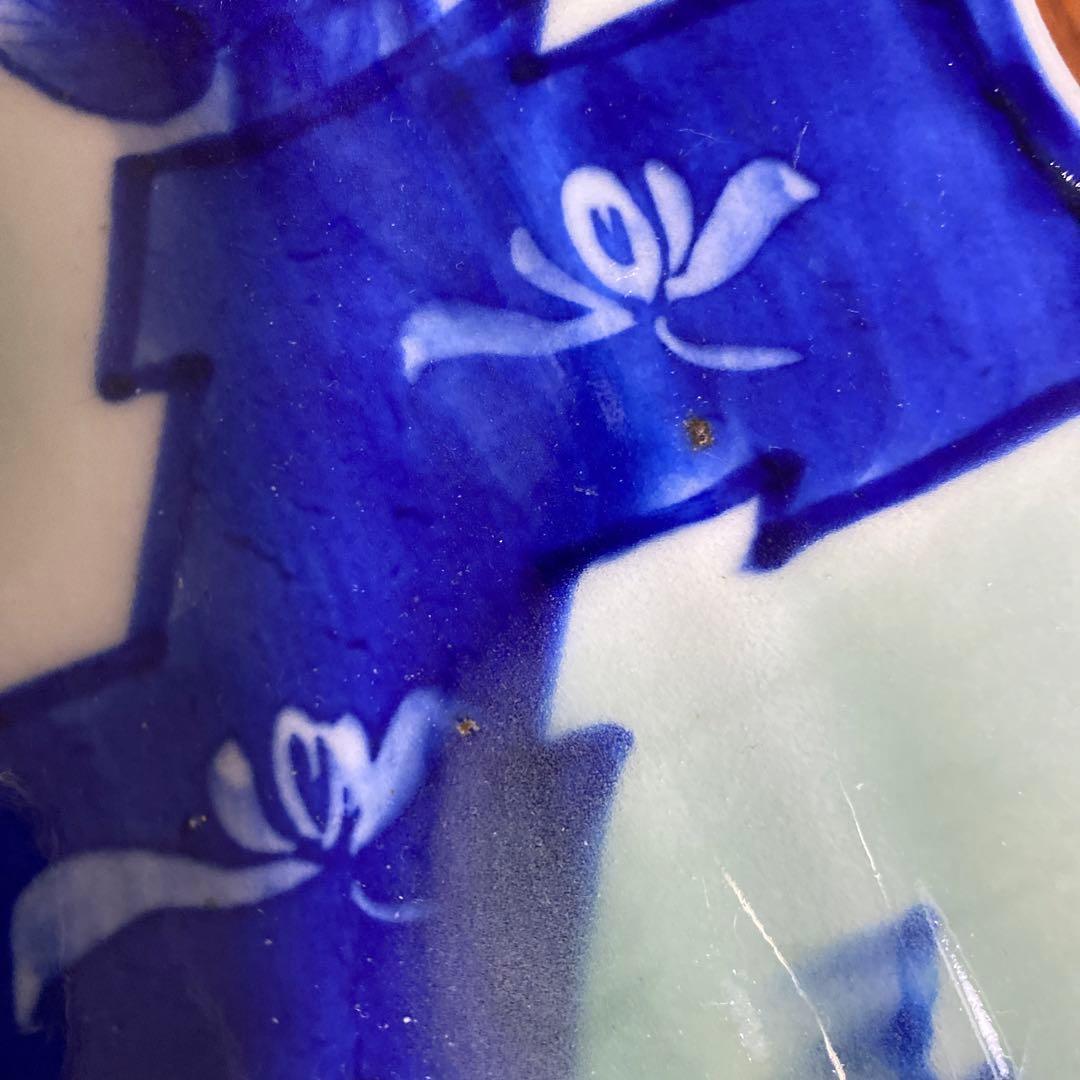 アンティーク　六角　飾皿　大皿プレート　レトロ　骨董品