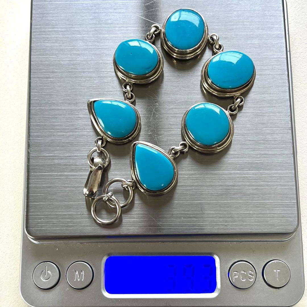 美品✨VINTAGE ターコイズ ブレスレット 925 インディアンジュエリー