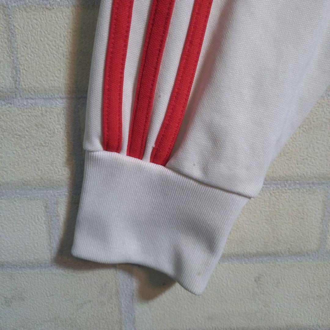 アディダス★リーベルプレート 刺繍ロゴ ワッペン トラックジャケット 白×赤 L