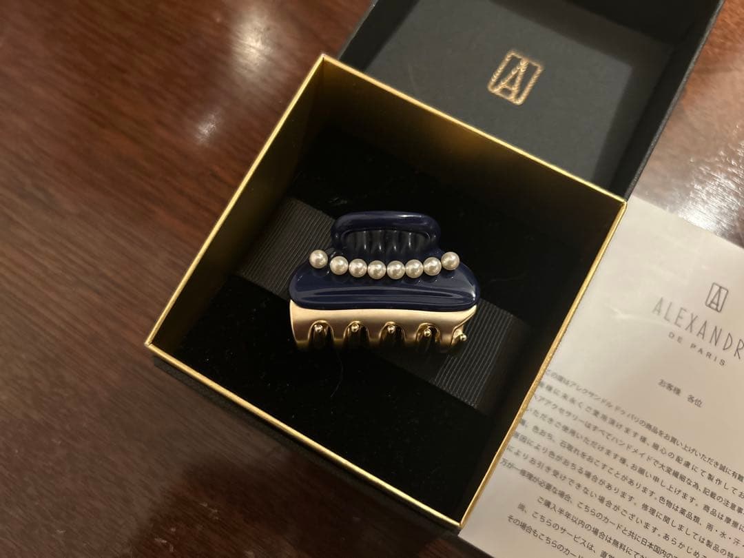 アレクサンドルドゥパリ パールSクリップ （ネイビー）美品クリップ