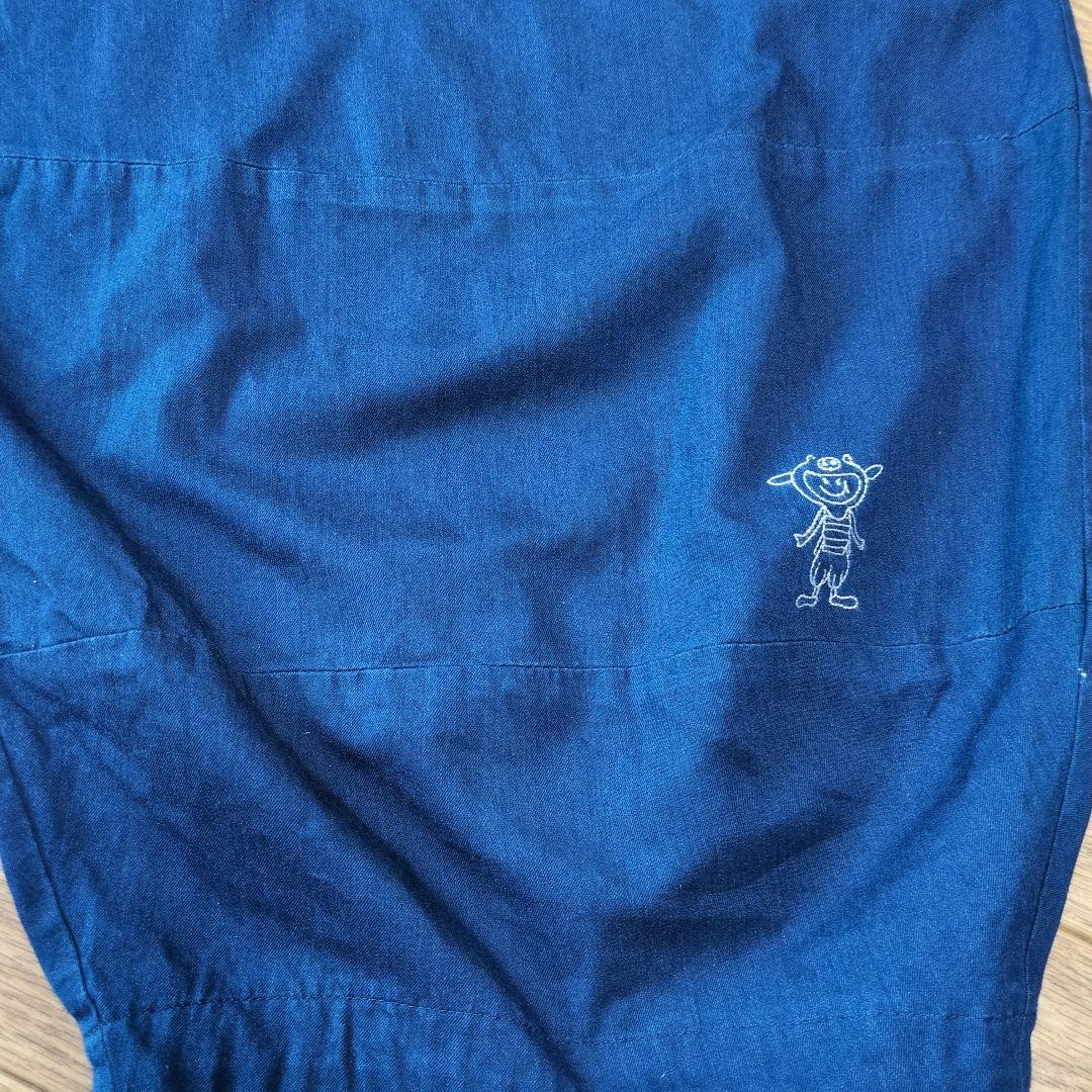 アルベロベロ♥️ぶたさん刺繍ネイビー サルエルパンツ インディゴ染め