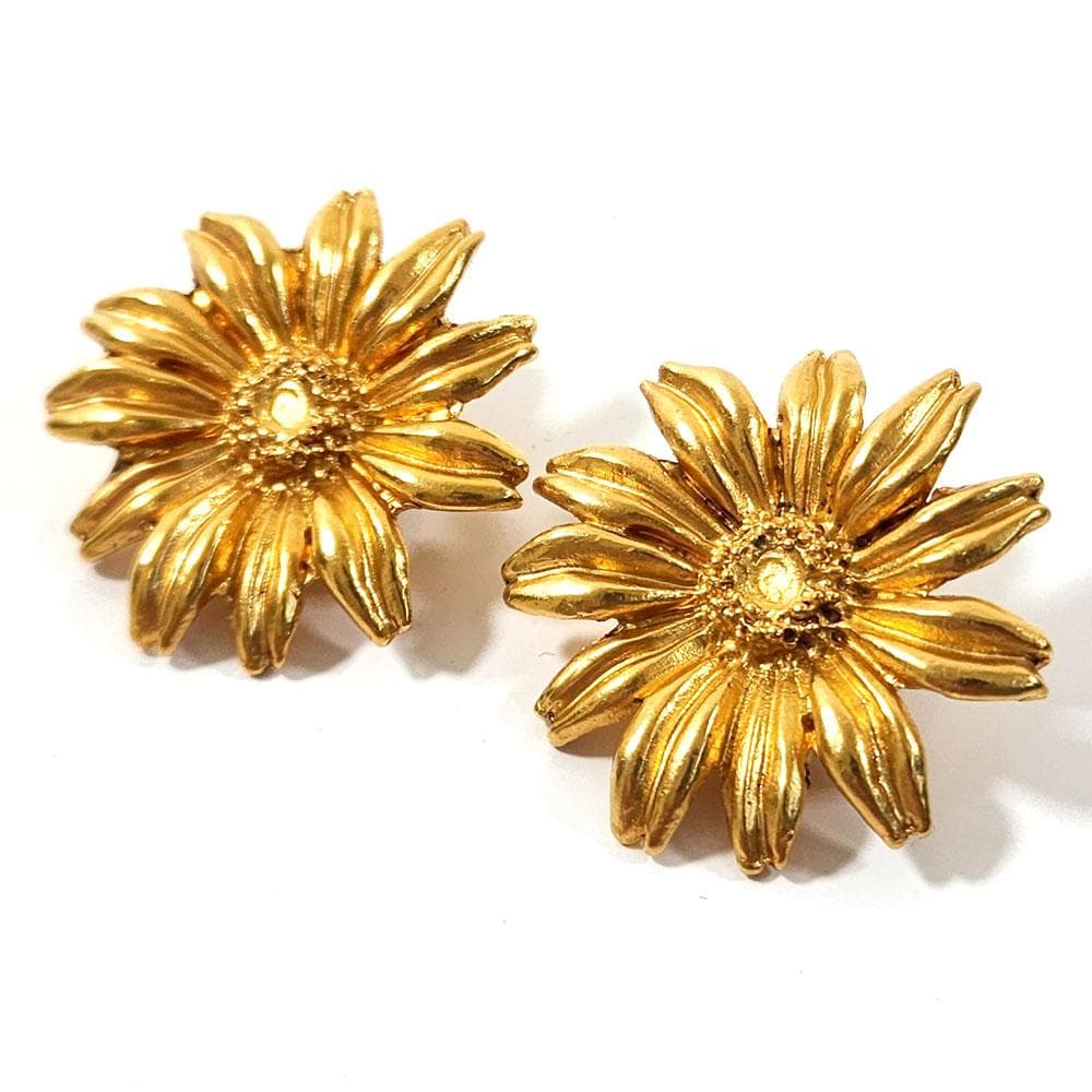 ケンゾーKENZO イヤリング ゴールド フラワー ヴィンテージデザイン