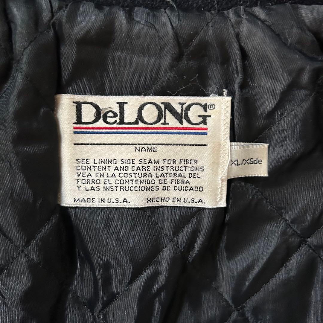 希少USA製90sDeLONGデロングウールスタジャンFireDept刺繍古着