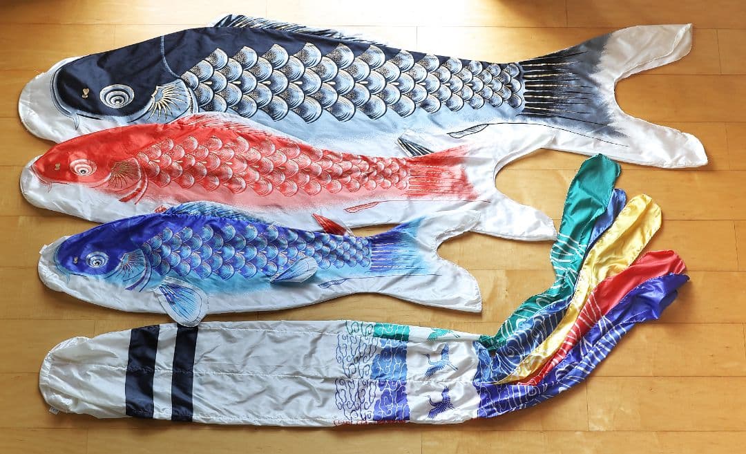 鯉のぼり 竿付き全セット 最高級金箔押 優雅