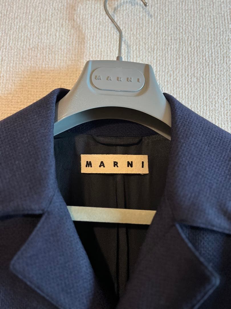 MARNI ステンカラーコート　ネイビー