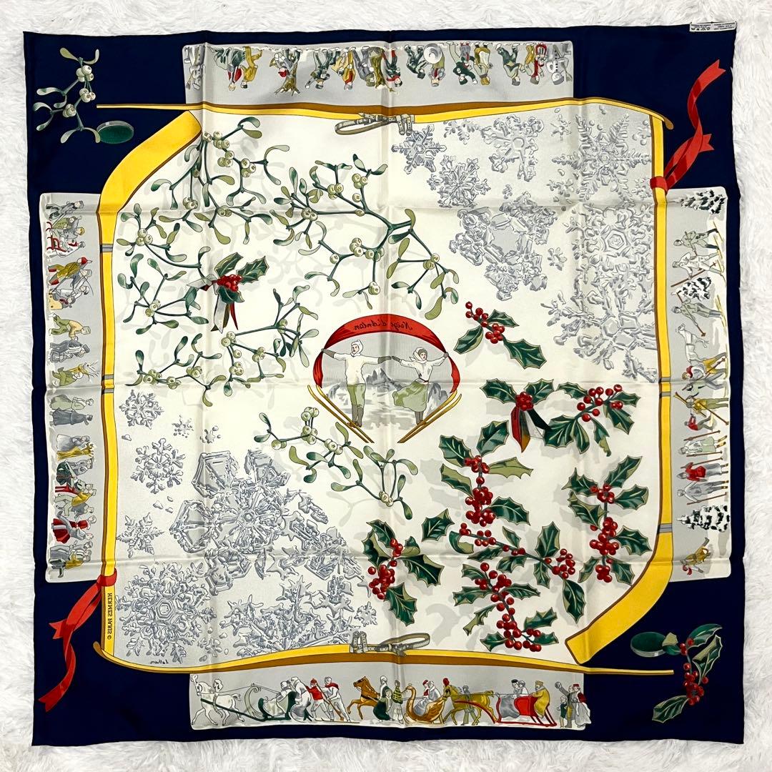 名作✨極美品✨HERMES エルメス スカーフ シルク カレ90 去年の雪