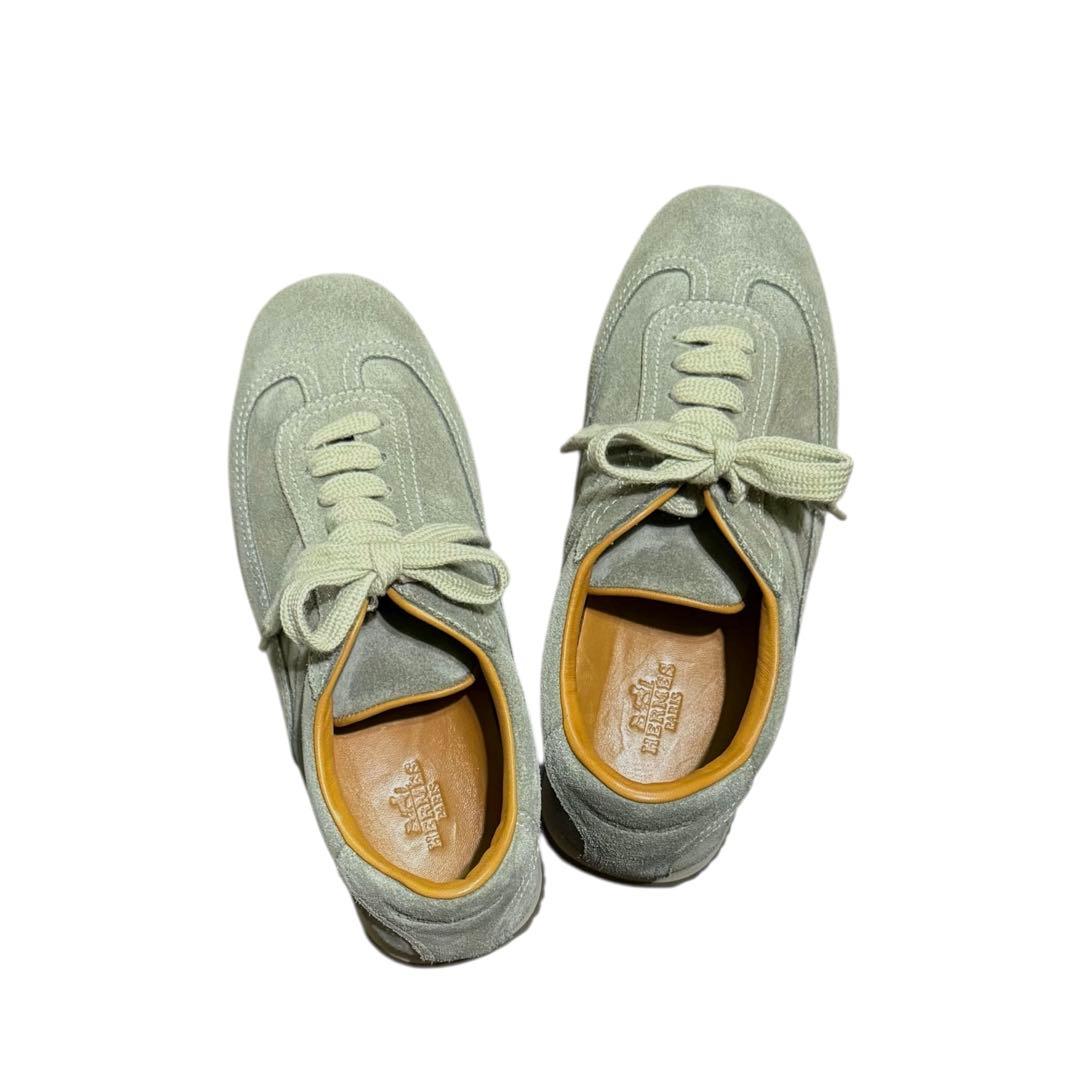 HERMES 1回着用　グレー スエード スニーカー　36