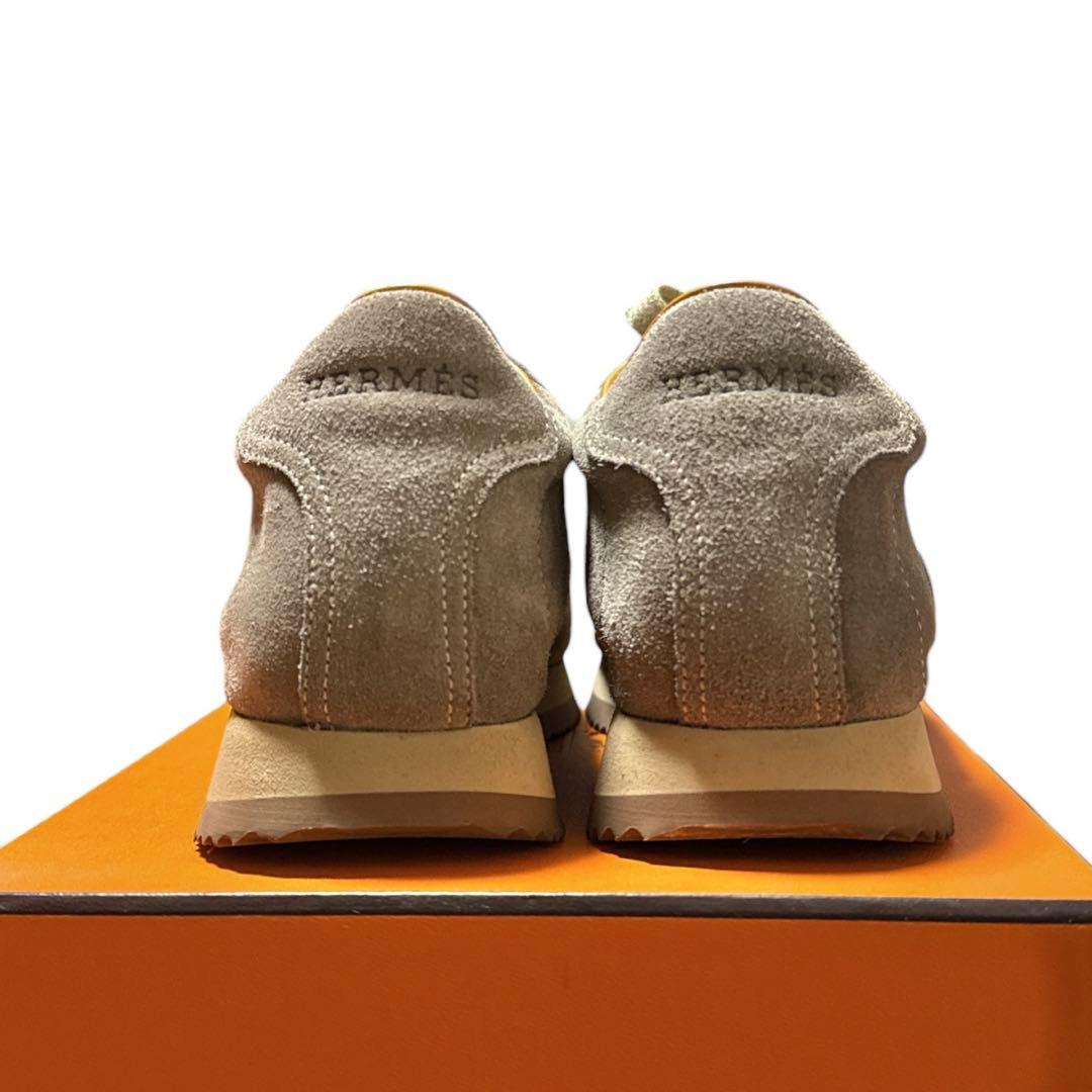 HERMES 1回着用　グレー スエード スニーカー　36