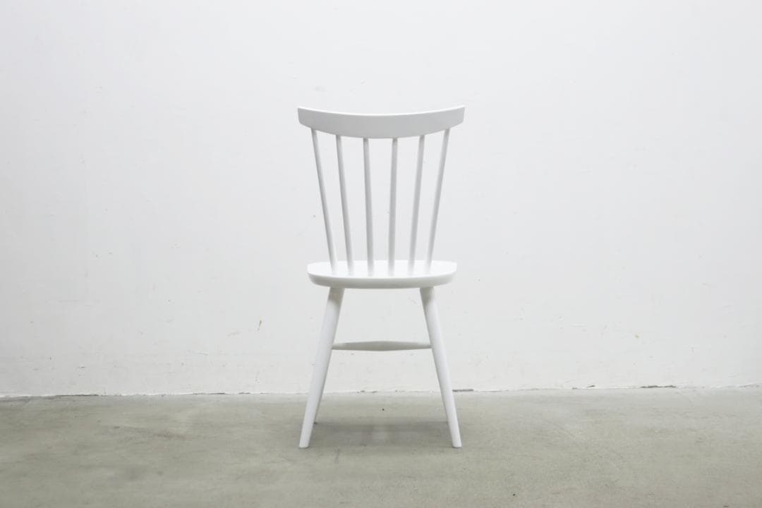 秋田木工 ハンナ ダイニングチェア ホワイト ビーチ材 ウィンザー 椅子 白