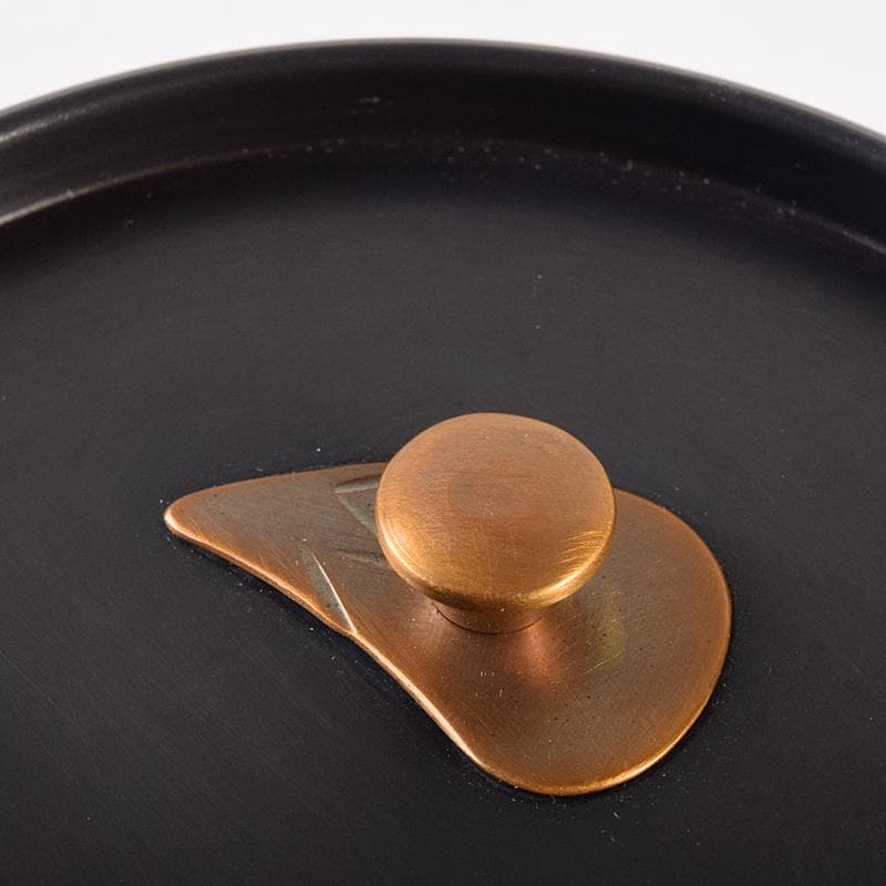 茶道具　幸来堂造　純銅製　茄子形　茶入　共箱　M　R7790