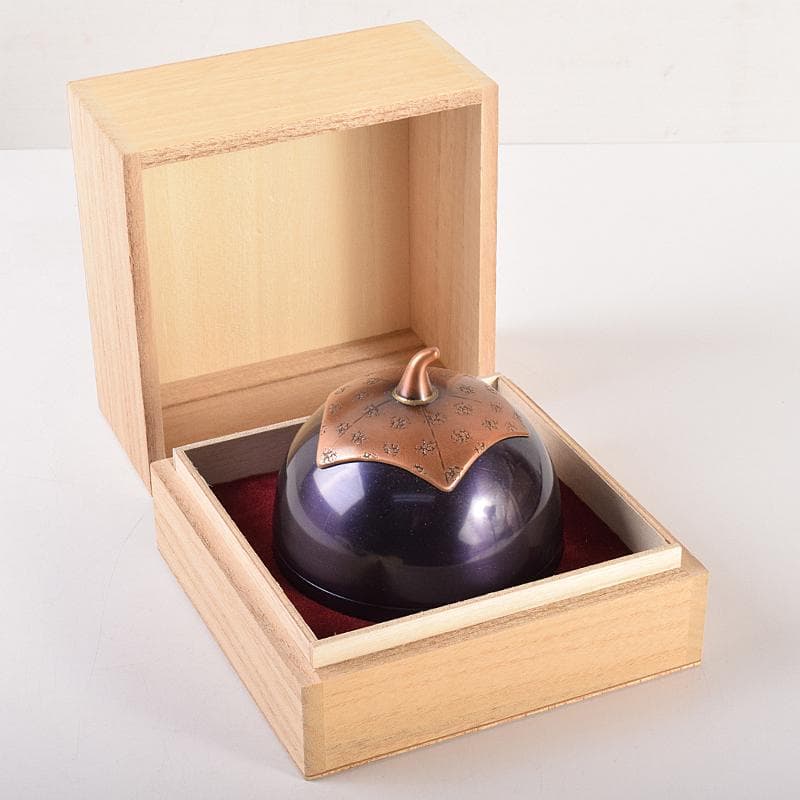 茶道具　幸来堂造　純銅製　茄子形　茶入　共箱　M　R7790