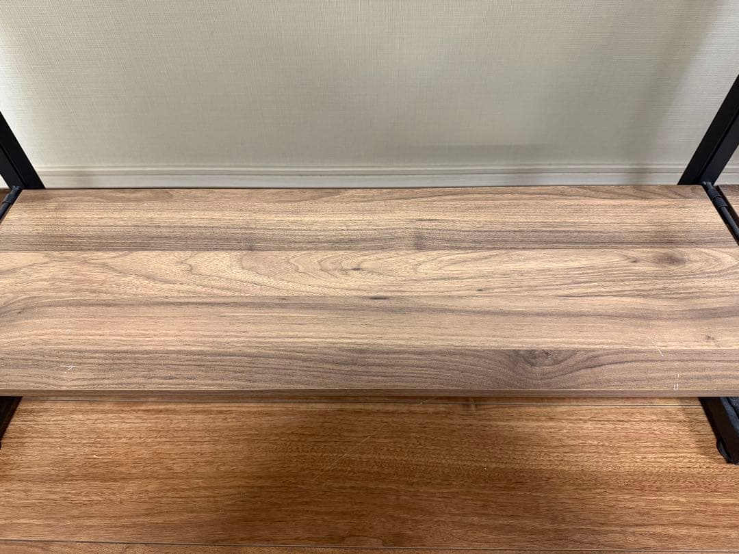 突っ張り壁面収納ワードローブNポルダ(ミドルブラウン)＋上段追加ユニット×3