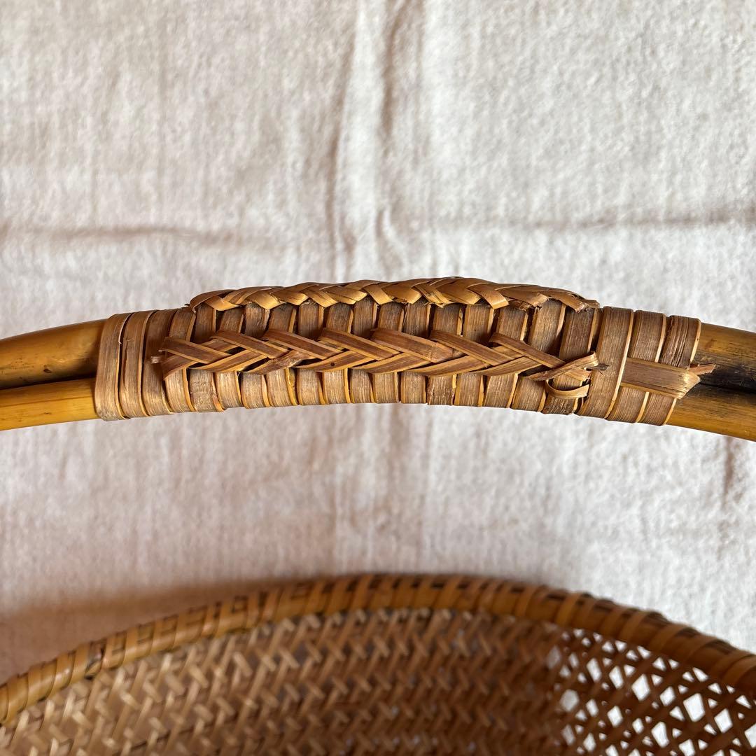 激レア 入手困難 根曲がり竹手籠 昭和レトロな逸品 ￼ヴィンテージ 大きな