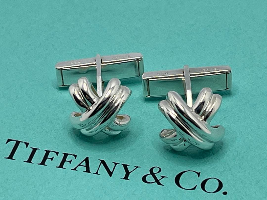 c519 美品　ティファニー　シグネチャー　カフス　カフリンクス　シルバー925