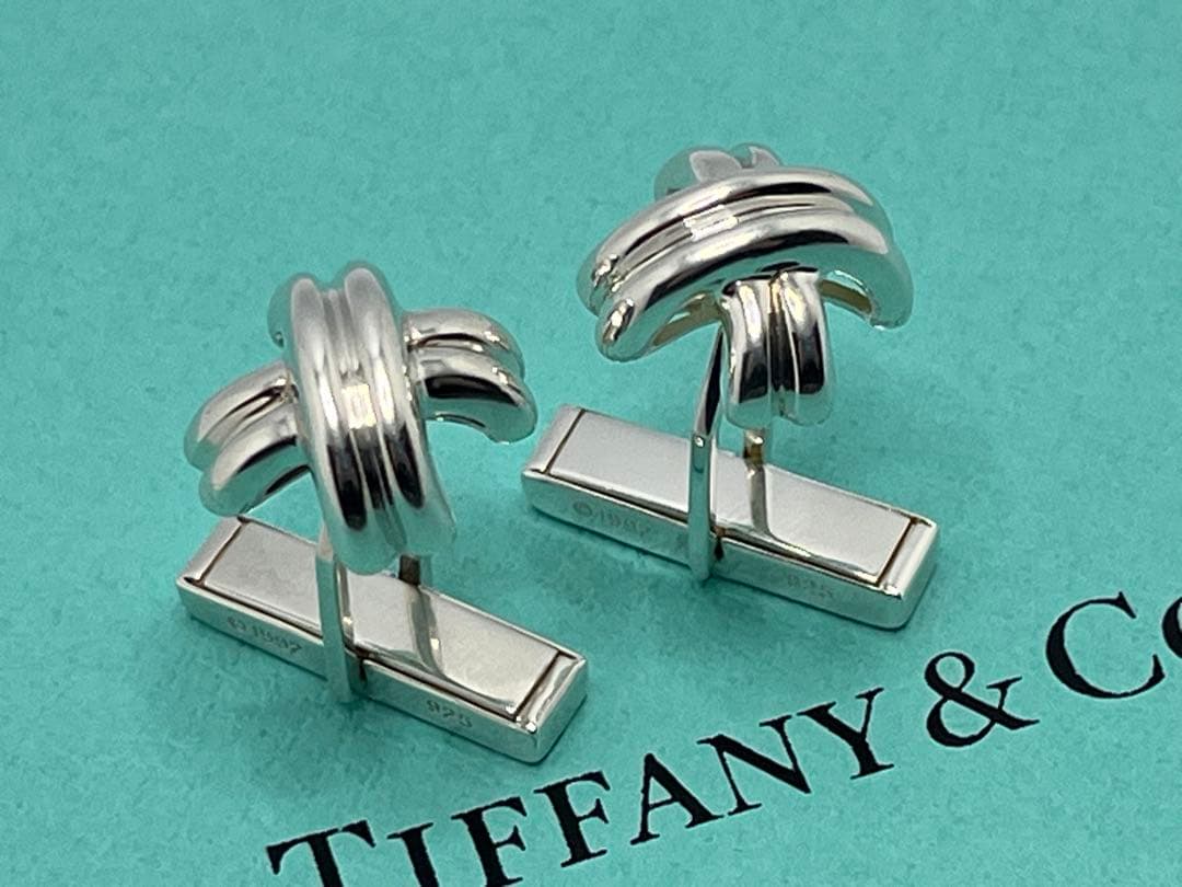 c519 美品　ティファニー　シグネチャー　カフス　カフリンクス　シルバー925