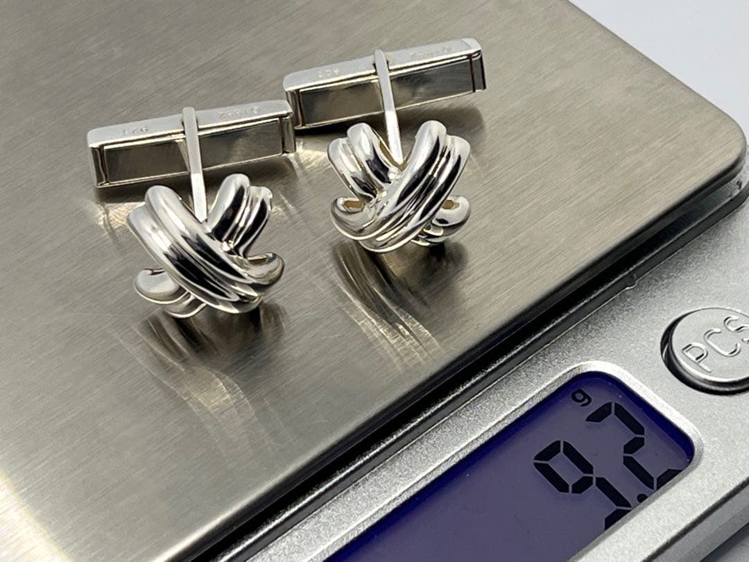 c519 美品　ティファニー　シグネチャー　カフス　カフリンクス　シルバー925