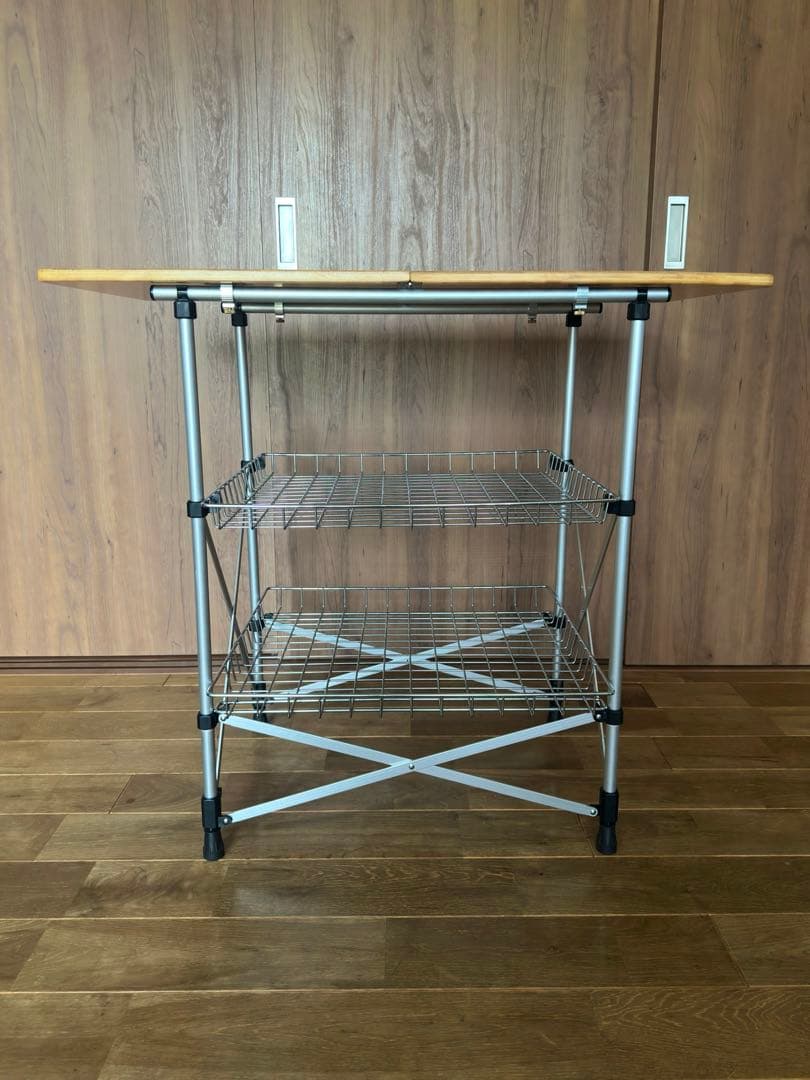 廃盤】snow peak フィールドキッチンテーブル ガビングフレーム付き