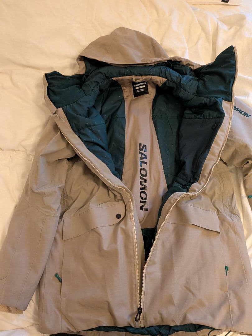 値下げ‼️SALOMON スノーボードジャケット L ベージュ　セット