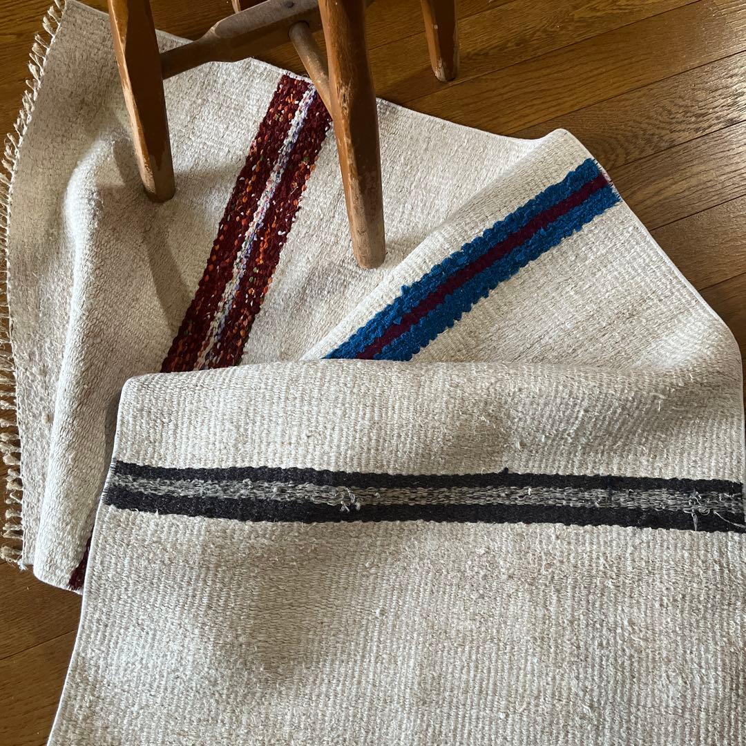 トルコヴィンテージ麻ラグNo.96 生成り