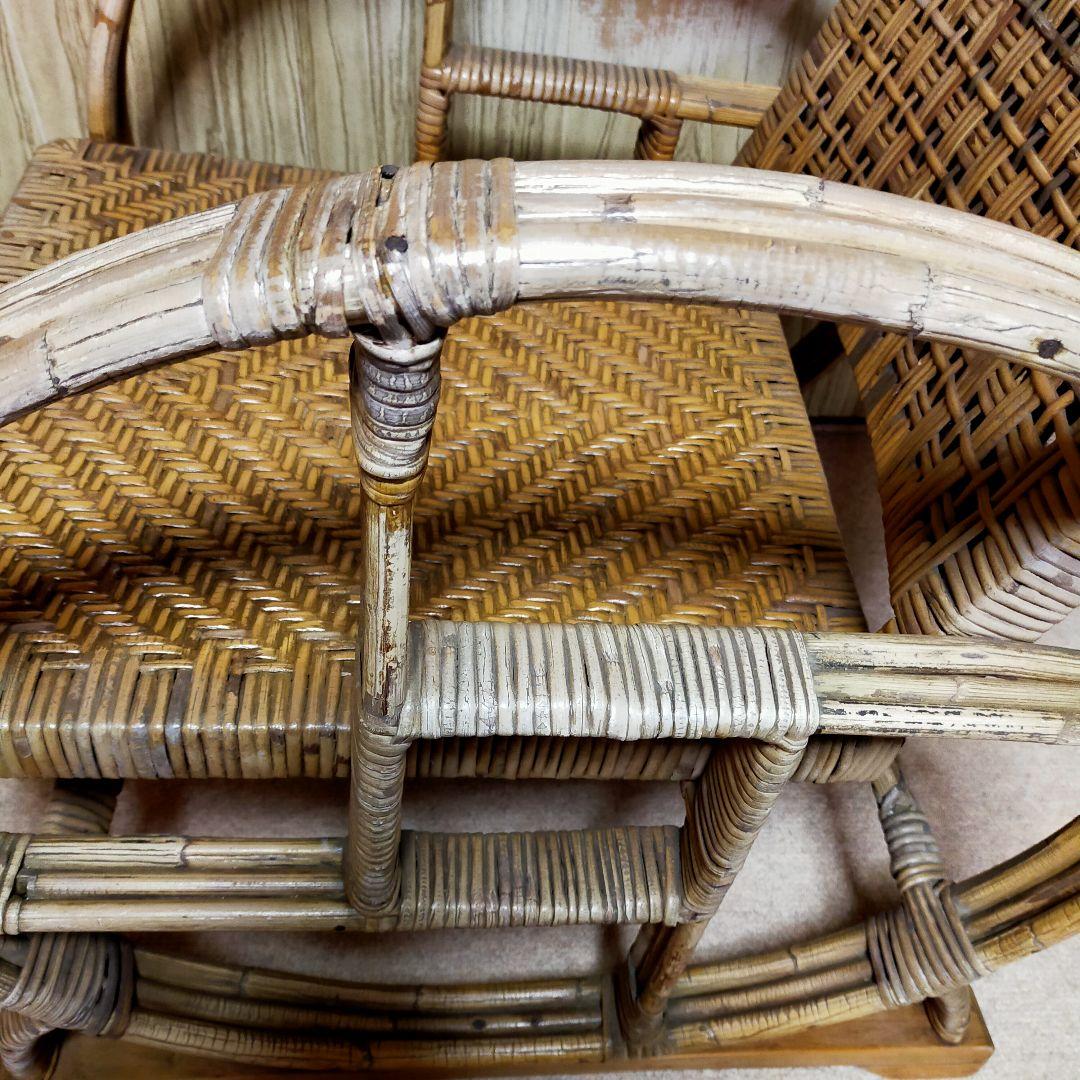 最終価格 ラタン 籐の椅子 ビンテージ 籐製品 台湾高雄 1956年購入