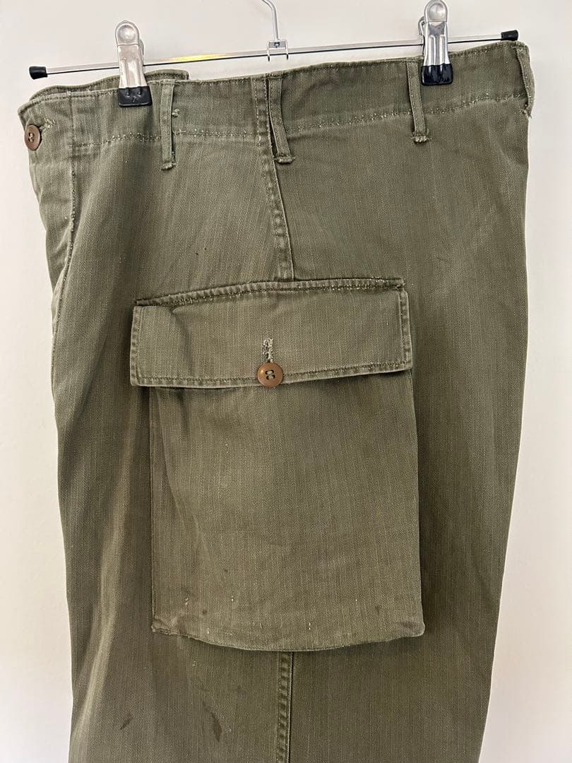 40s 米軍実物 M-43 カーゴパンツ ヘリンボーン HBT U.S.Army