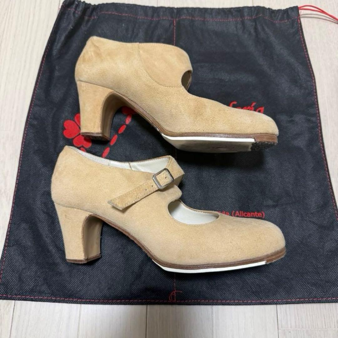 【週末セール】【美品】フラメンコシューズ38 ½ 24.5cmブレリア・サバテス
