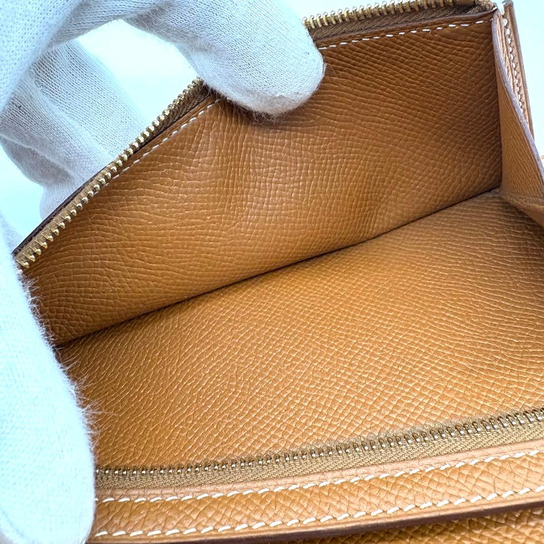 HERMES エルメス ベアンスフレ ゴールド 長財布　鑑定済み