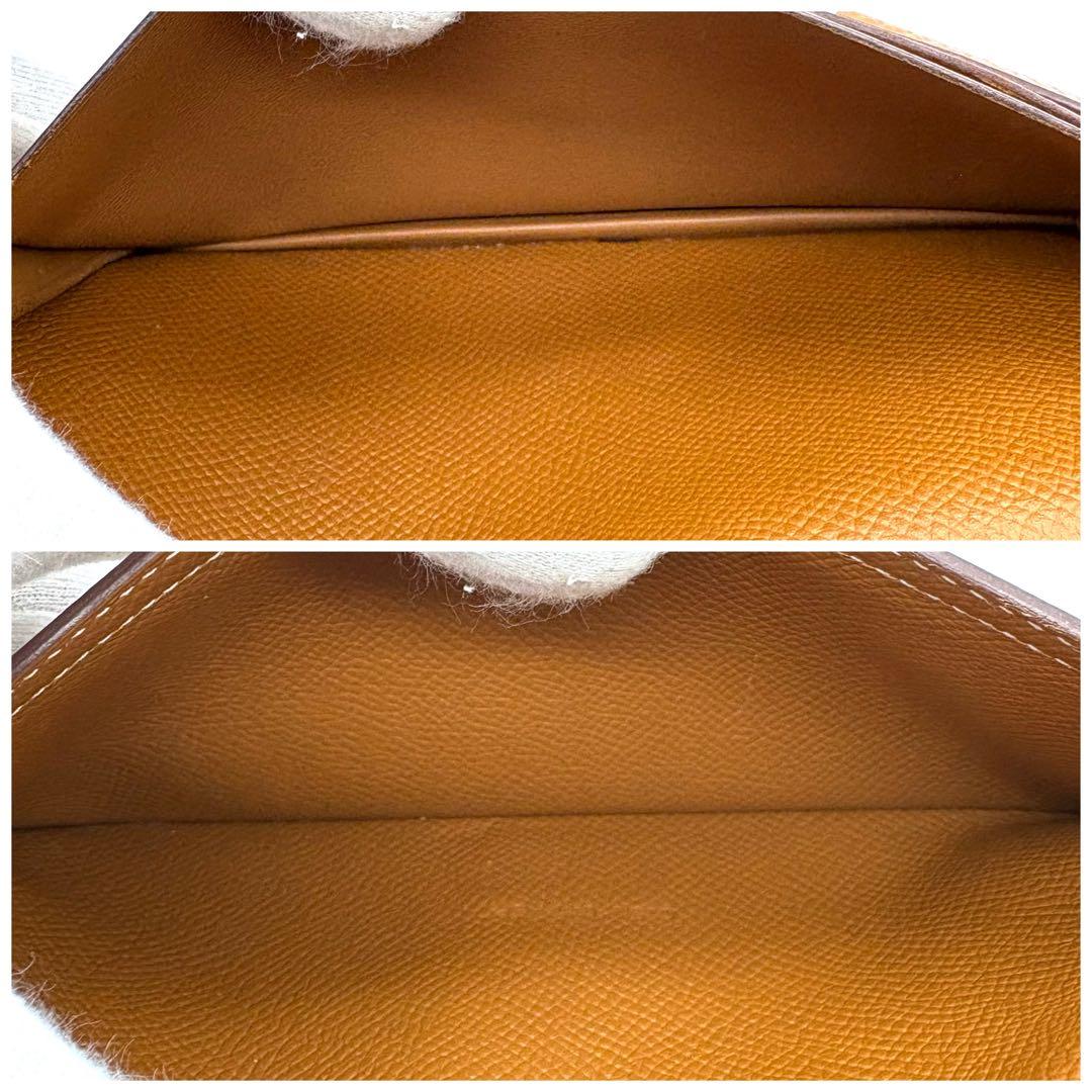 HERMES エルメス ベアンスフレ ゴールド 長財布　鑑定済み