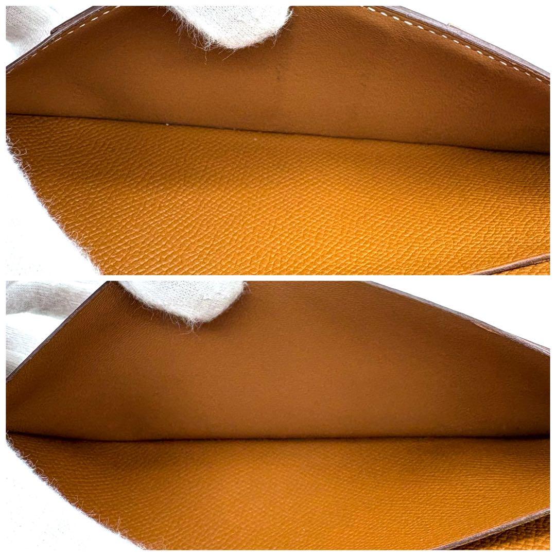 HERMES エルメス ベアンスフレ ゴールド 長財布　鑑定済み