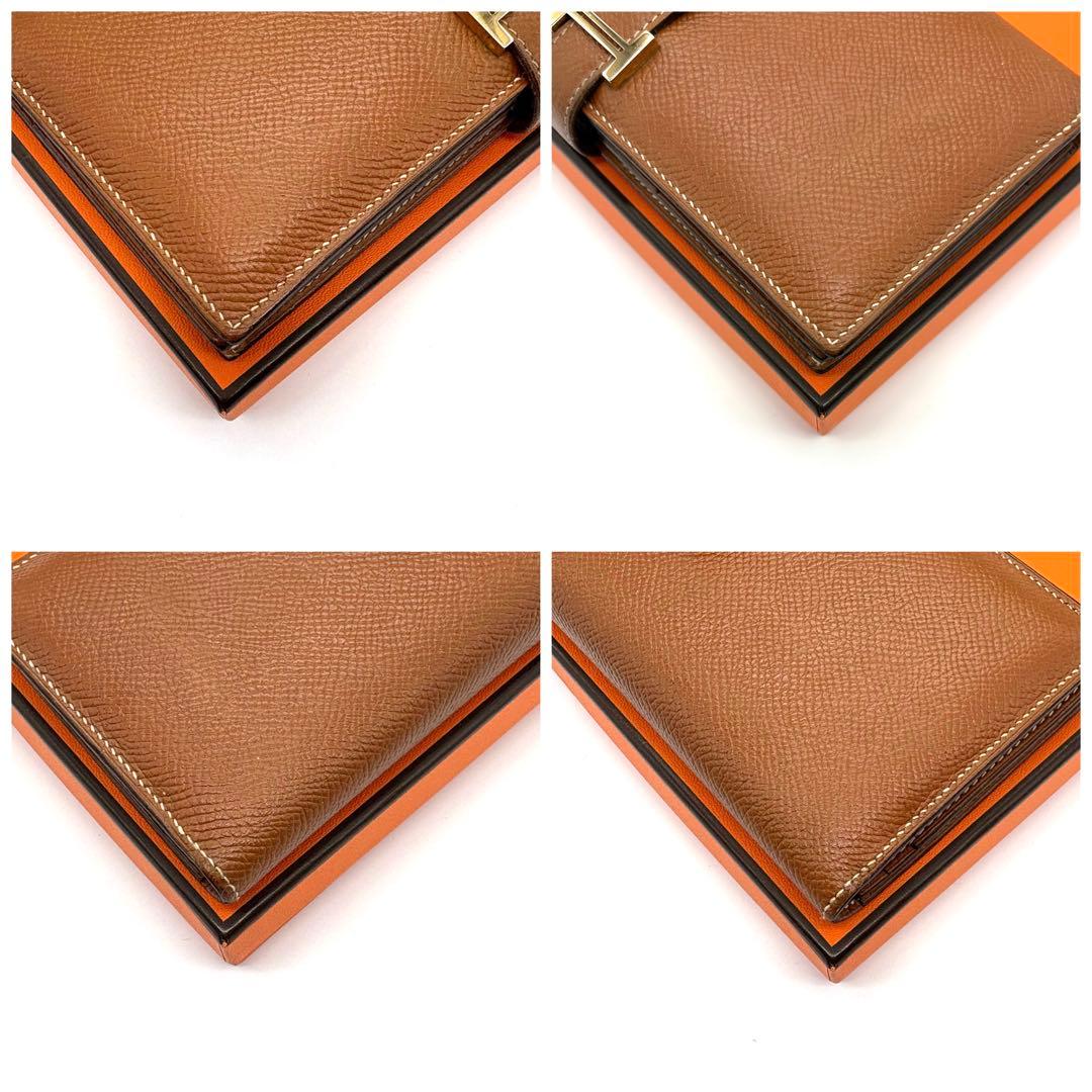 HERMES エルメス ベアンスフレ ゴールド 長財布　鑑定済み