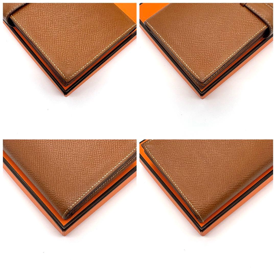 HERMES エルメス ベアンスフレ ゴールド 長財布　鑑定済み