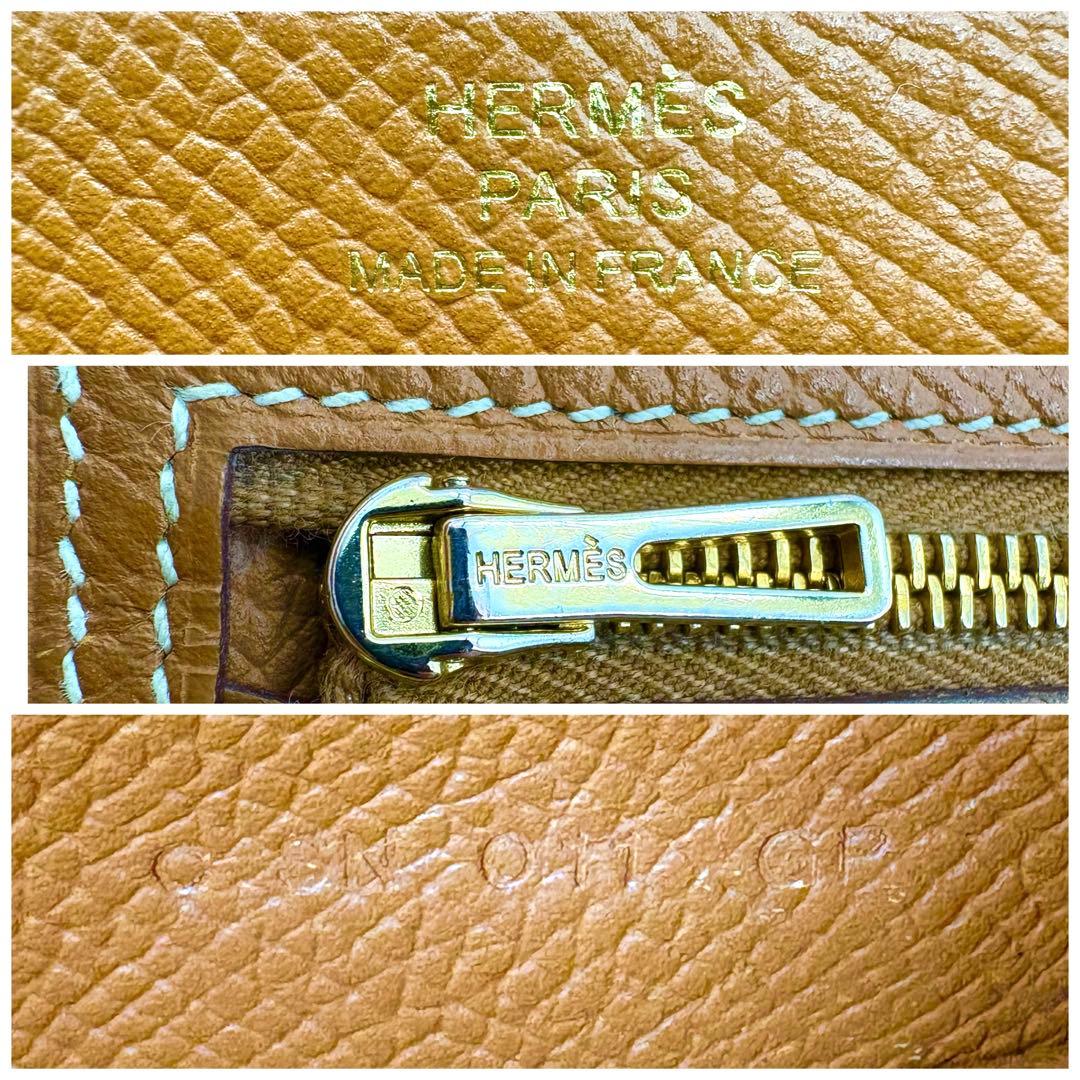 HERMES エルメス ベアンスフレ ゴールド 長財布　鑑定済み