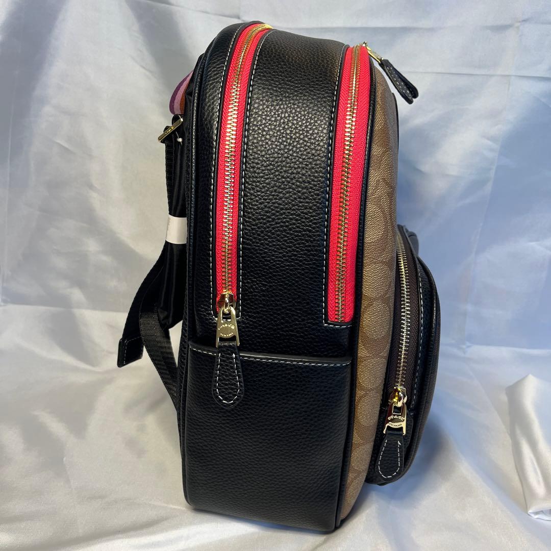 新品 COACH コーチ リュック コートブロック サインキャンバスバックパック