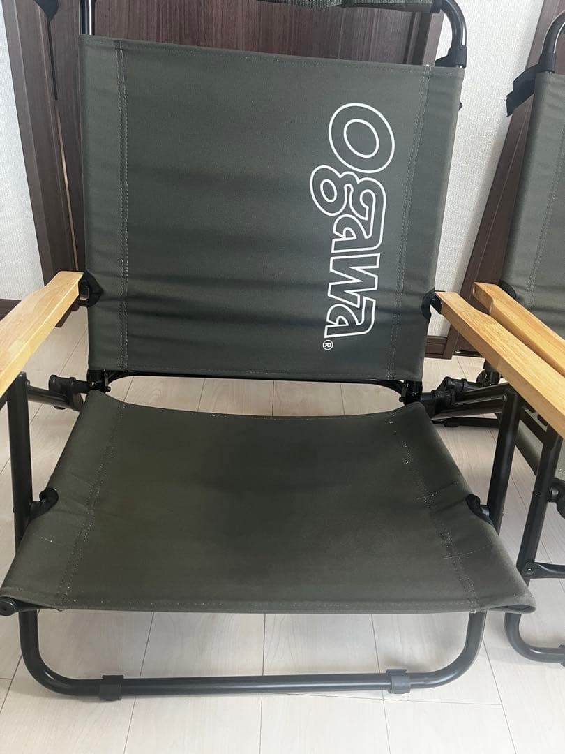 Ogawa リクライニングチェア カーキ セット - メルカリ