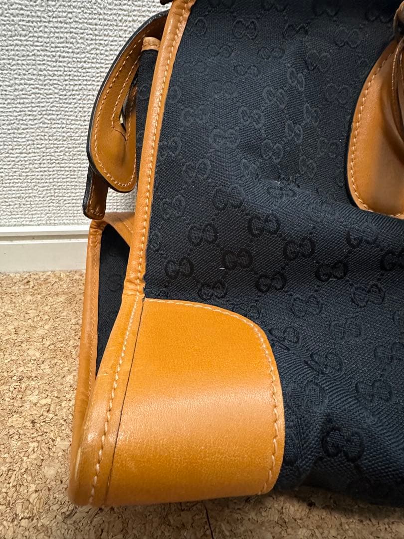 ジャンク品 GUCCI トラベル用ボストンバッグ(GG柄×キャンパスレザー)