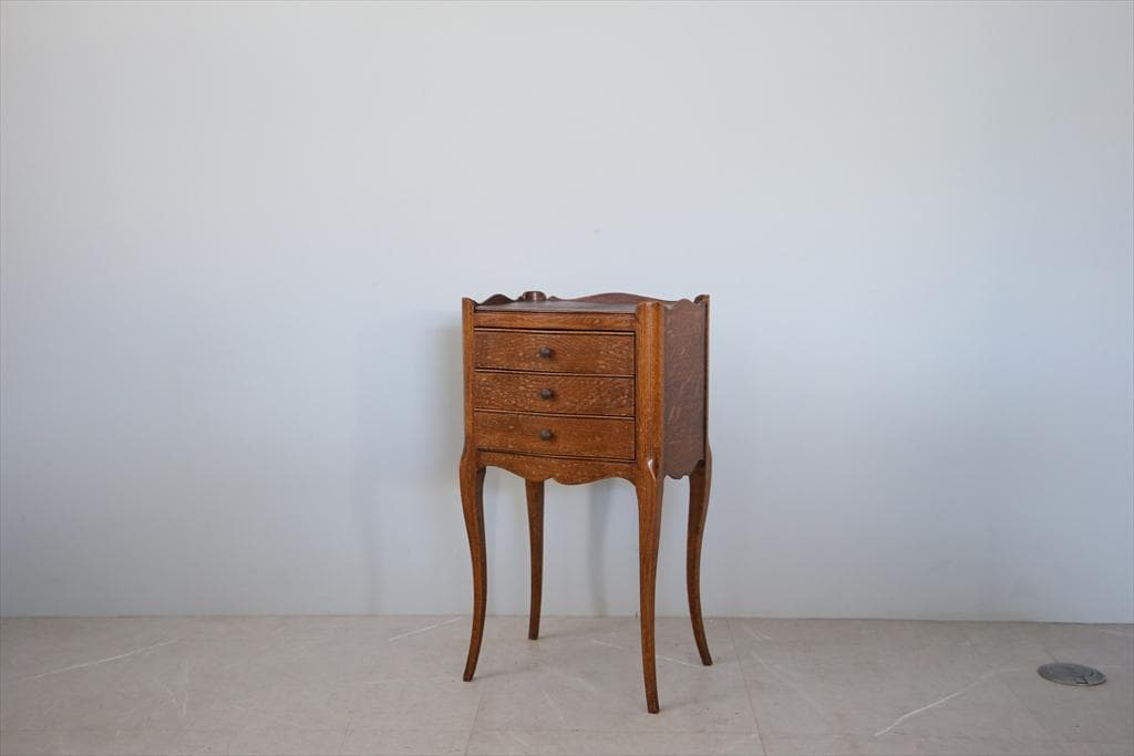 フランスアンティーク木製ベッドサイドキャビネット/ナイトテーブル90-143-3