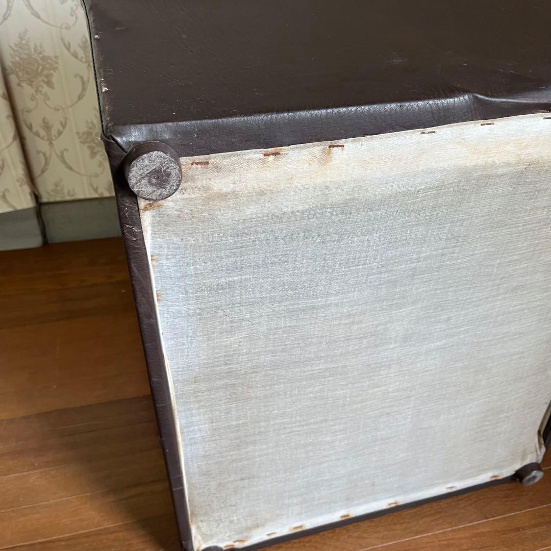 アンティーク】① 昭和レトロ 1人掛けソファー ワインレッド スナック