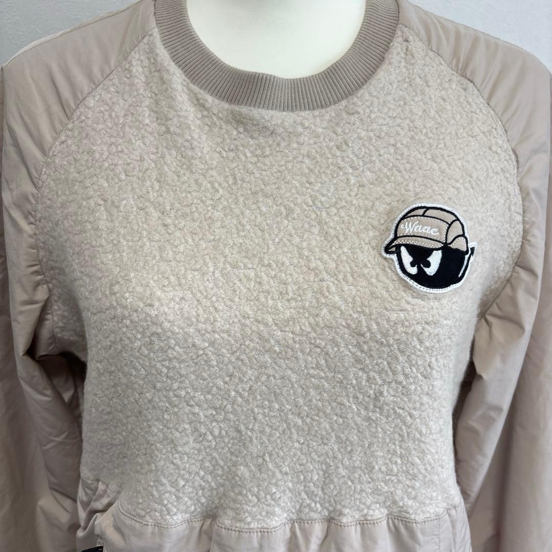 WAAC ウール ボア 異素材ドッキング プルオーバー 暖かい ワック 中綿