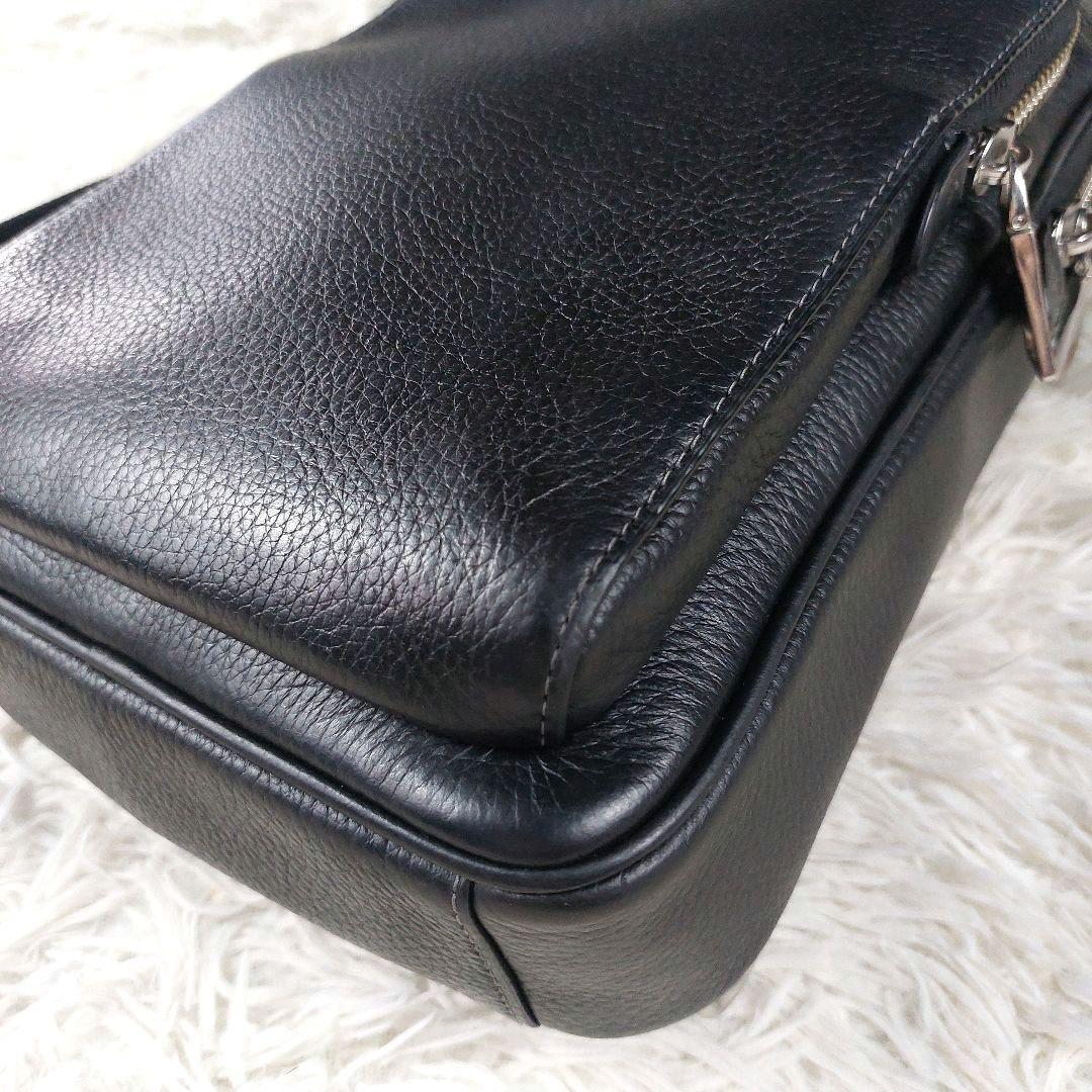 COACH イーサン パック ロゴクロスボディ シボ革レザー 二層式ボディバッグ