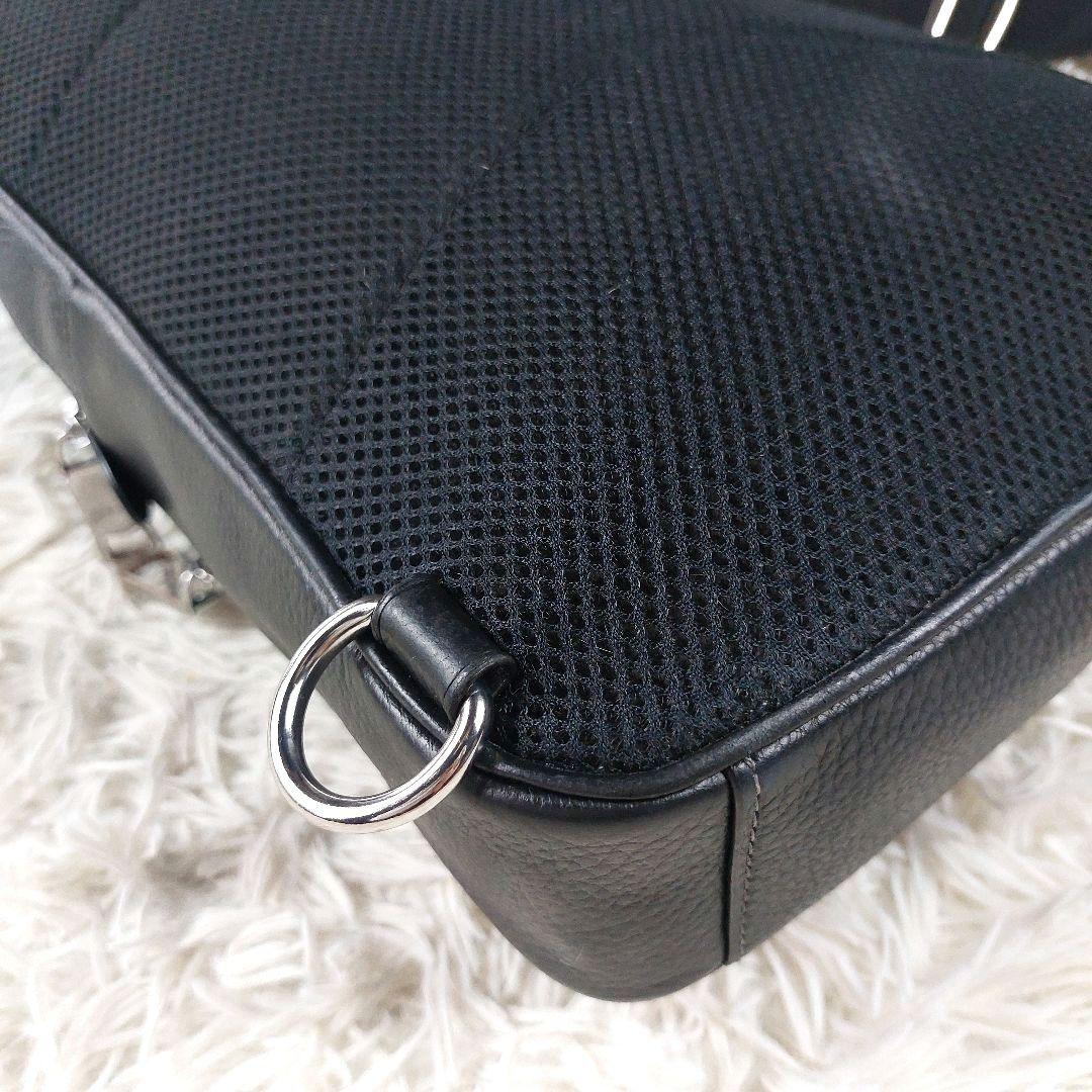 COACH イーサン パック ロゴクロスボディ シボ革レザー 二層式ボディバッグ