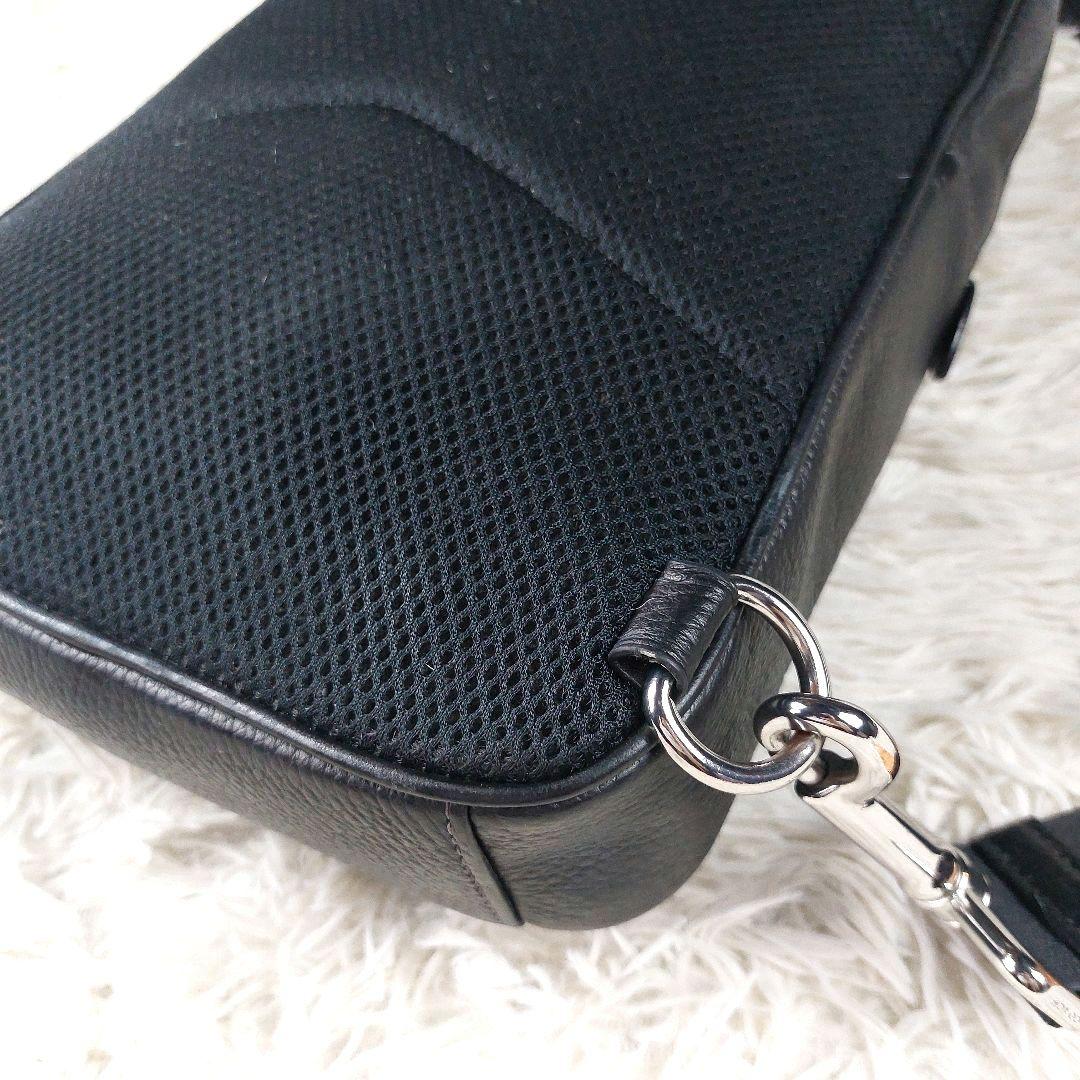 COACH イーサン パック ロゴクロスボディ シボ革レザー 二層式ボディバッグ