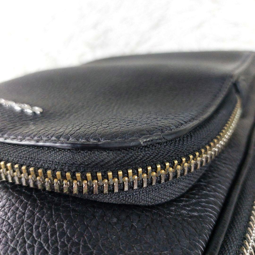 COACH イーサン パック ロゴクロスボディ シボ革レザー 二層式ボディバッグ