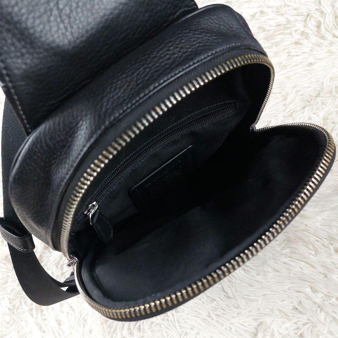 COACH イーサン パック ロゴクロスボディ シボ革レザー 二層式ボディバッグ