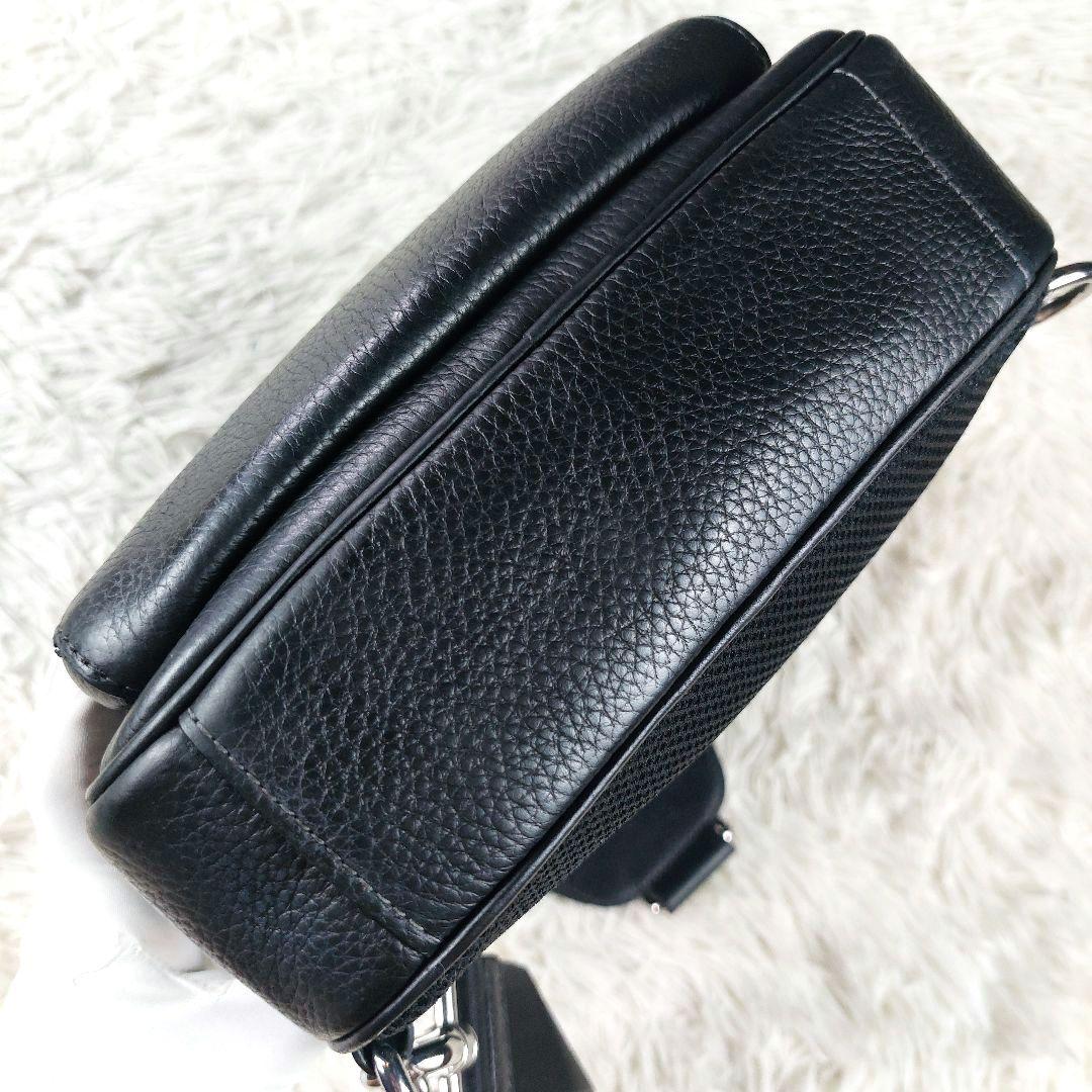 COACH イーサン パック ロゴクロスボディ シボ革レザー 二層式ボディバッグ